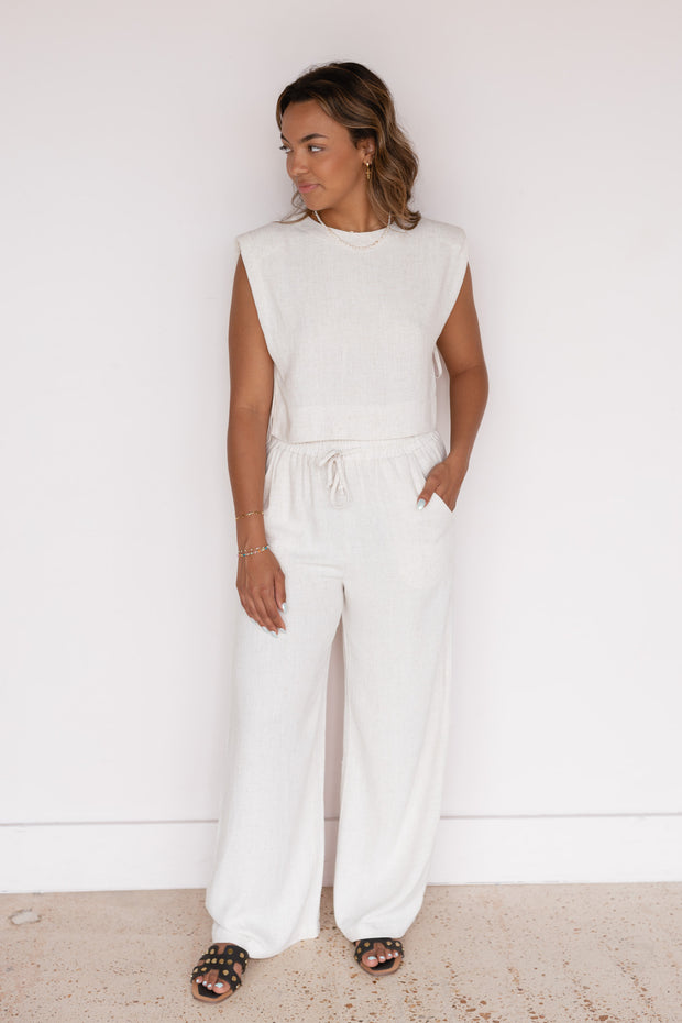 SAV DRAWSTRING LINEN PANT