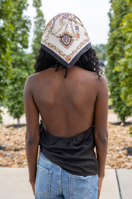 Drape Neck Cami Top w/ Studs