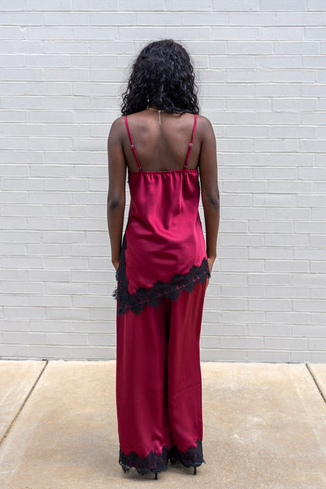 Scallop Satin Pants
