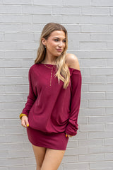 Off Shoulder Slouch Mini Dress