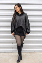 Two Tone V-Neck Sweater (Multiple Colors)