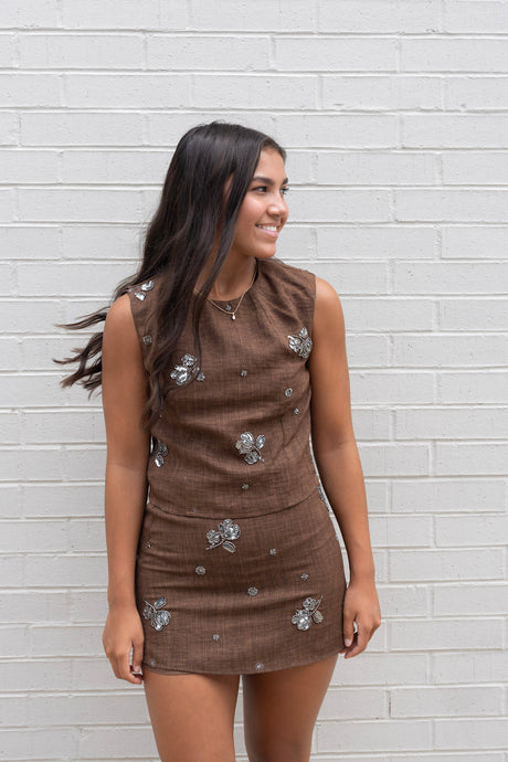 Beaded Mini Skirt