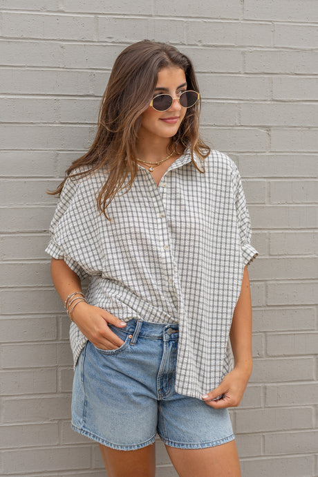 Checkered Seersucker Button Down
