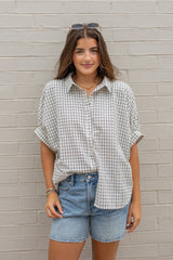 Checkered Seersucker Button Down