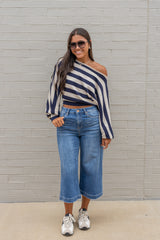Boat Neck Dolman Sleeve Sweater Top
