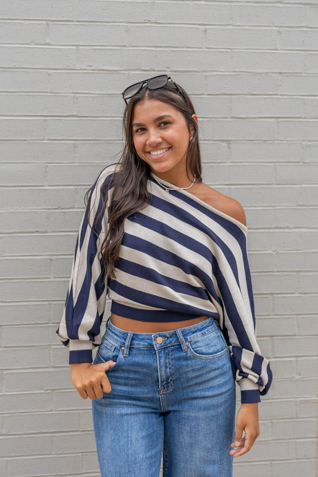 Boat Neck Dolman Sleeve Sweater Top