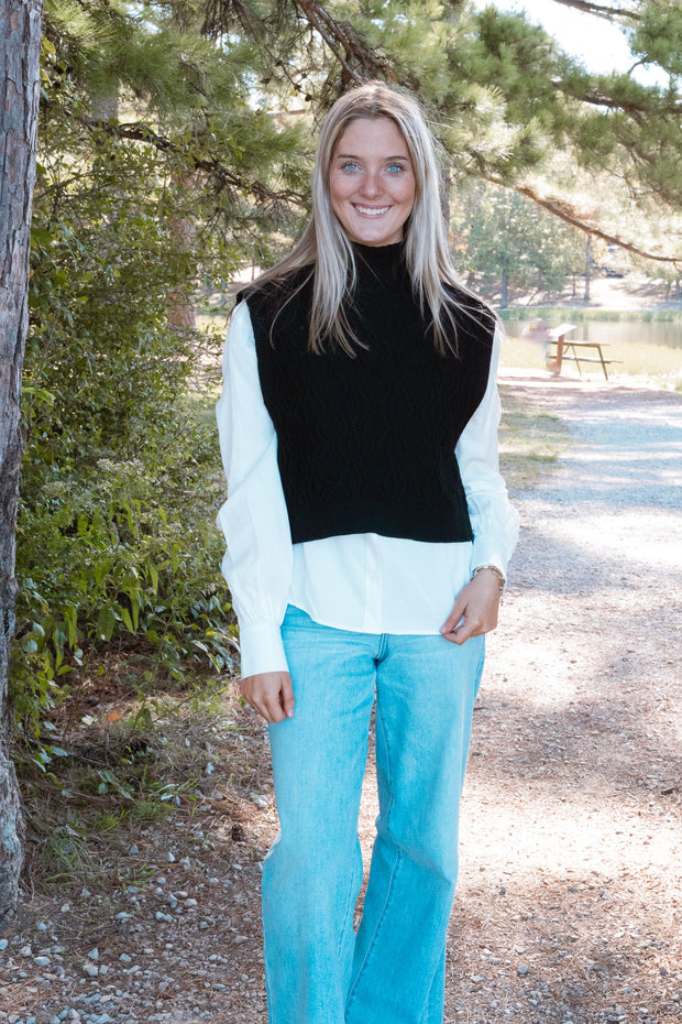 SWEATER VEST COMBO TOP