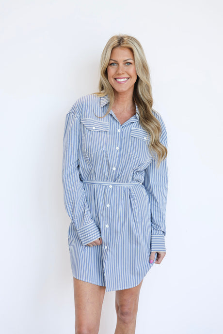 KELLAR STRIPE SHIRT DRESS