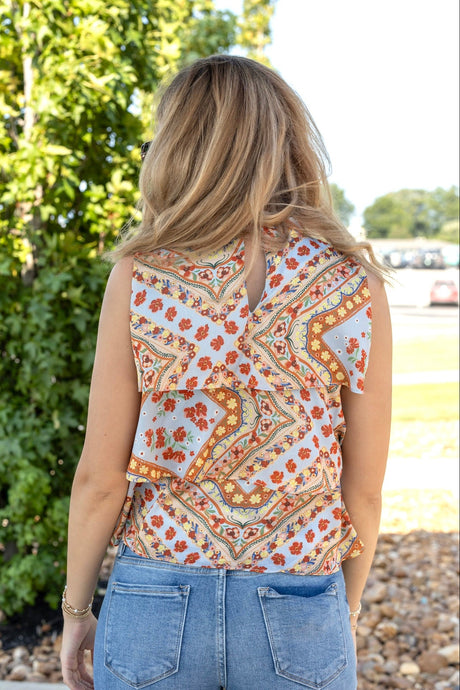 Mock Neck Sleeveless Top