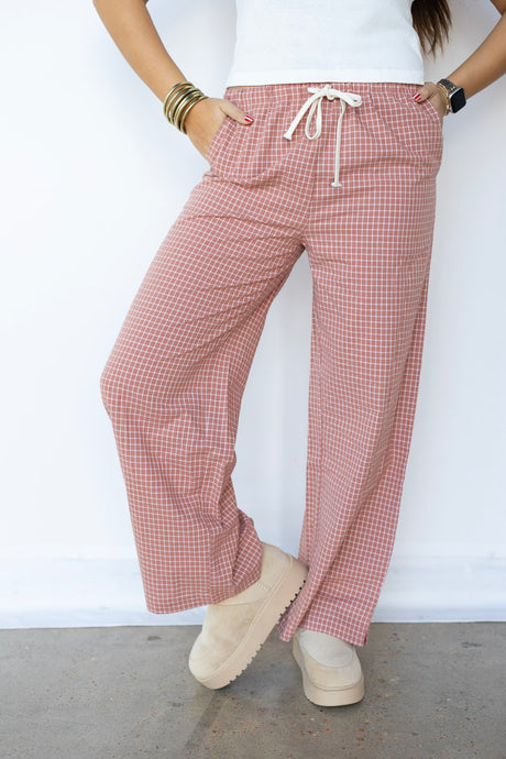 Drawstring Check Pant (Multiple Colors)