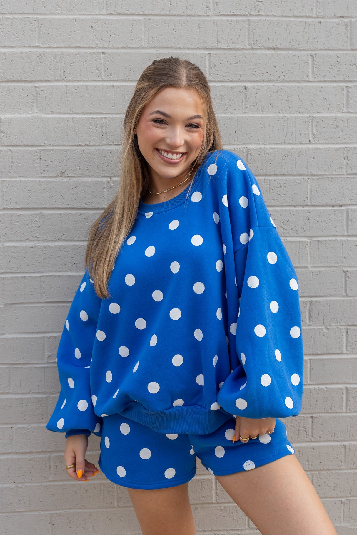 Polka Dot Fleece Pullover