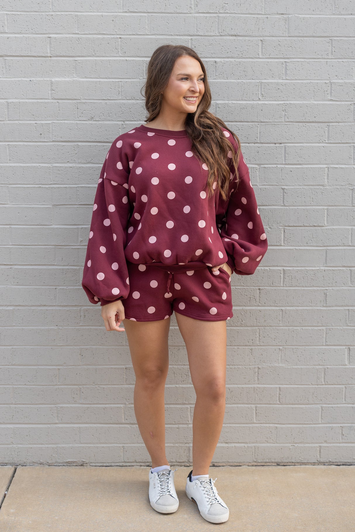 Polka Dot Fleece Shorts