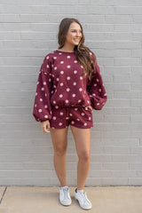 Polka Dot Fleece Shorts