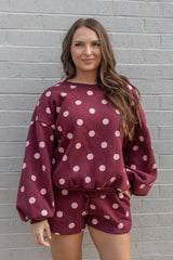 Polka Dot Fleece Pullover