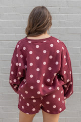 Polka Dot Fleece Shorts