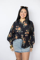 Warm Petals Long Sleeve Blouse