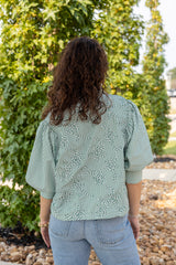 Cord Detail Puff Sleeve Blouse