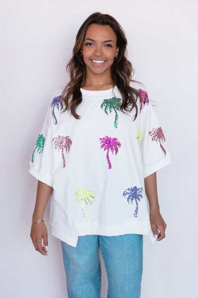 THE PALMS SEQUIN TOP