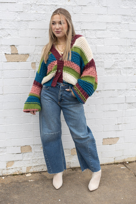 Stripe Knit Cardigan