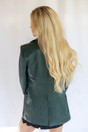 FAUX LEATHER BLAZER