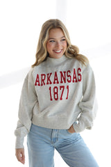 UNIVERSITY OF ARKANSAS MOCK NECK SWEATSHIRT