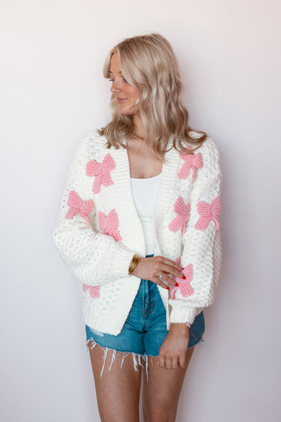 RIBBON CROCHET CARDIGAN