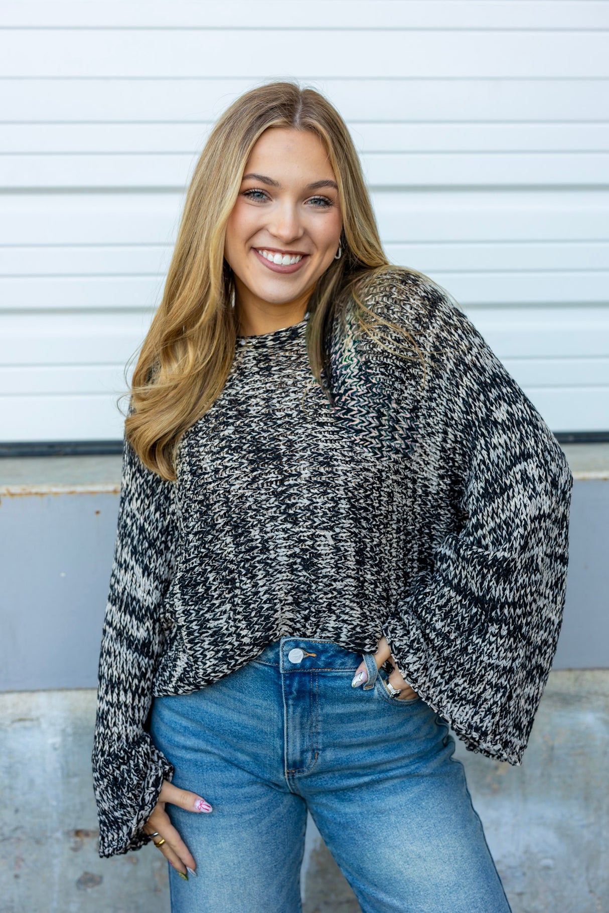 Wide Sleeve Knit Top