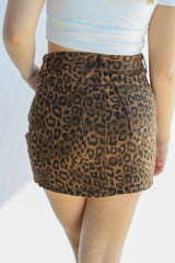 SANIAH LEOPARD MINI SKIRT