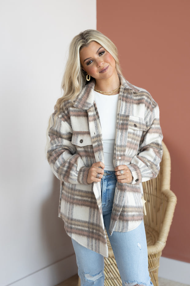 HOMEBODY PLAID SHACKET