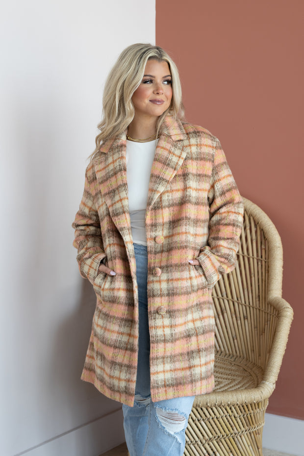 PLAID WOVEN COAT