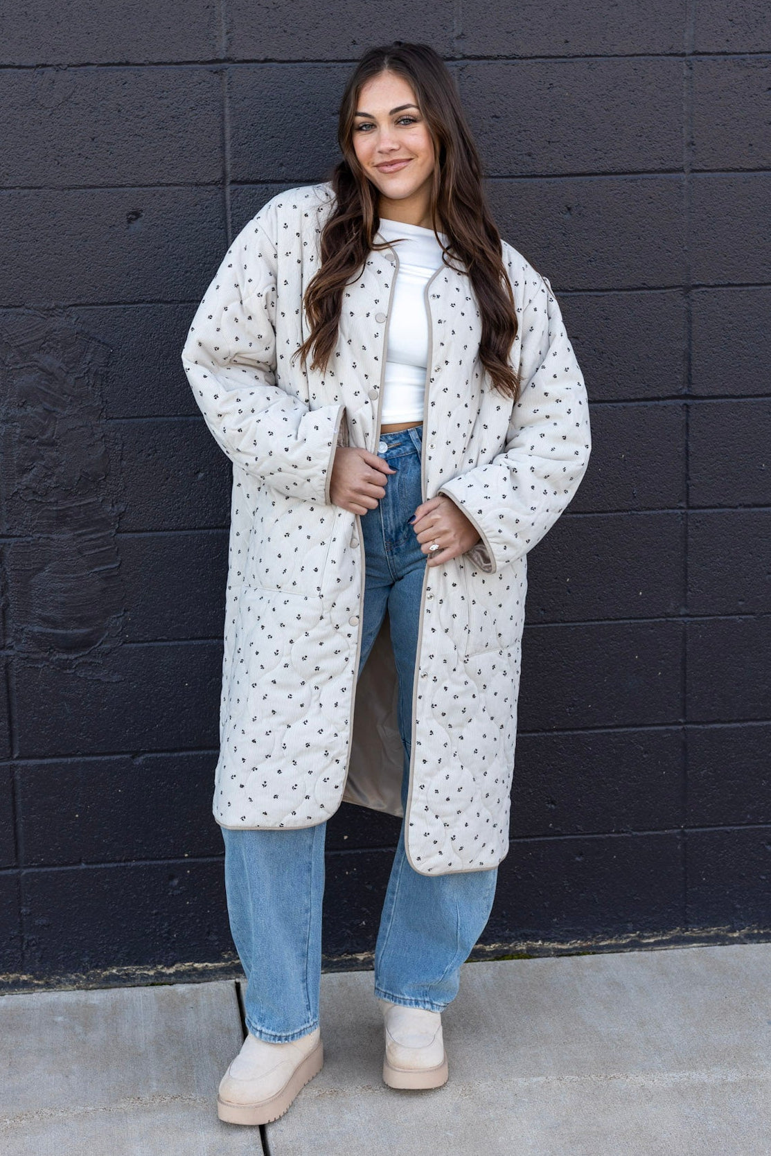 Quilted Cord Puffer Trenchcoat