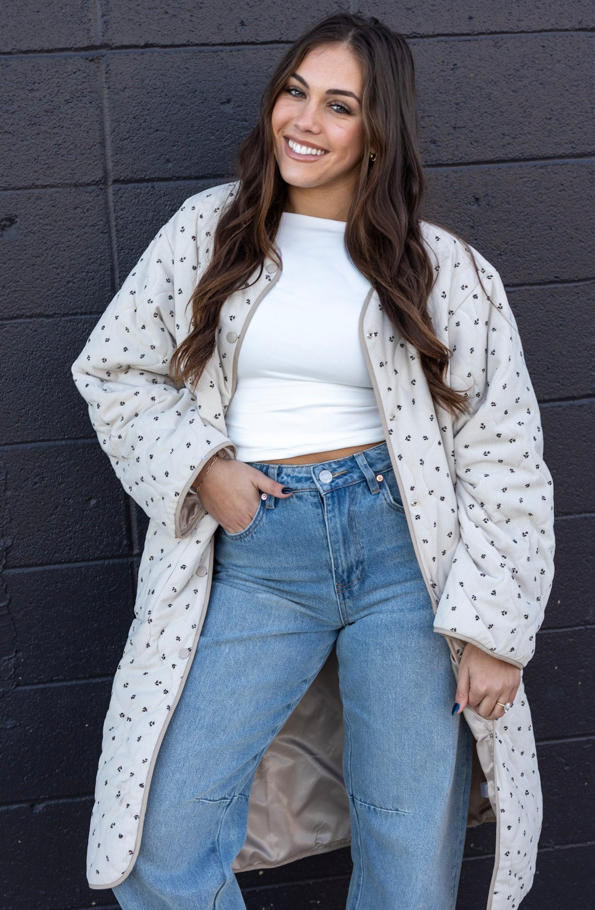 Quilted Cord Puffer Trenchcoat