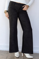 SUEDE BLACK BUTTON-UP JEAN