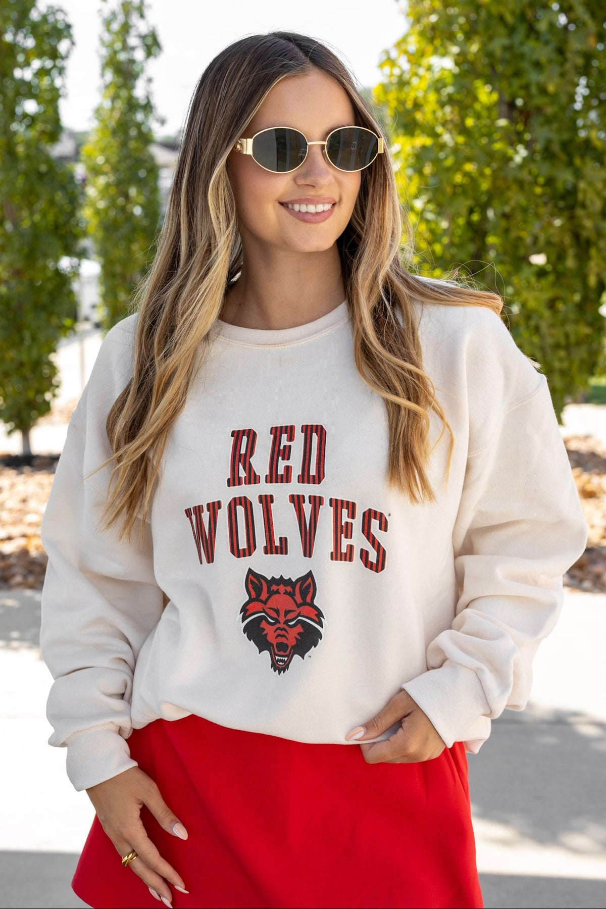 Red Wolves Stripe Sweatshirt
