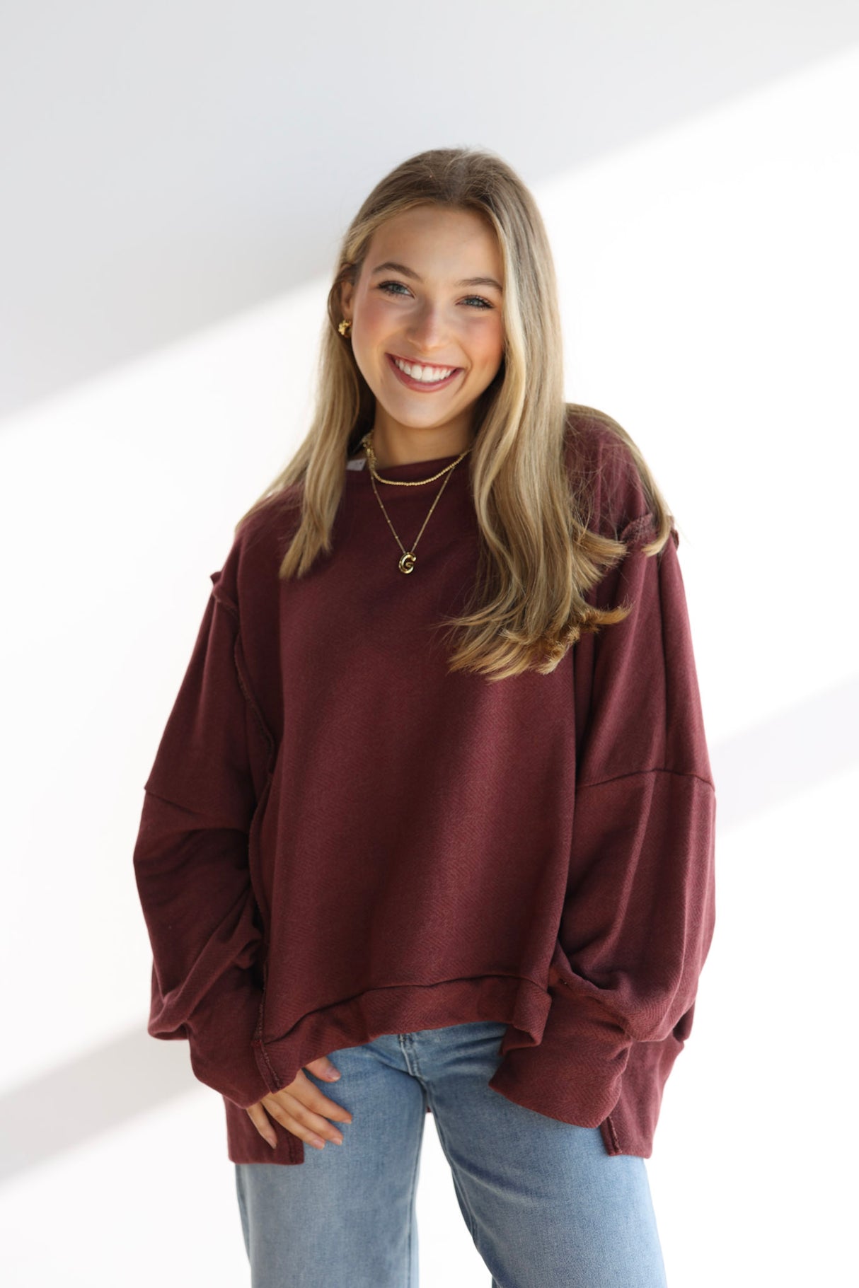 RAW EDGE HI-LOW TERRY TOP