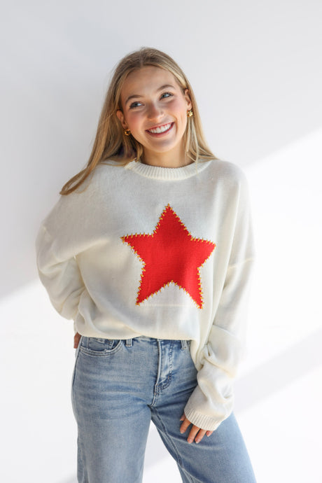 STITCHED STAR SWEATER