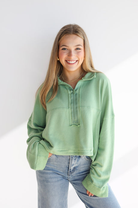 FRENCH TERRY RAW CROP TOP