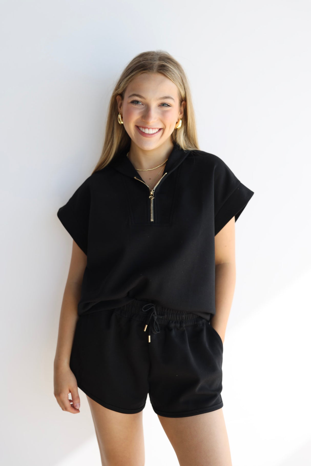 SHORT SLEEVE ZIP SCUBA SWEATER