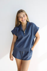 SHORT SLEEVE ZIP SCUBA SWEATER