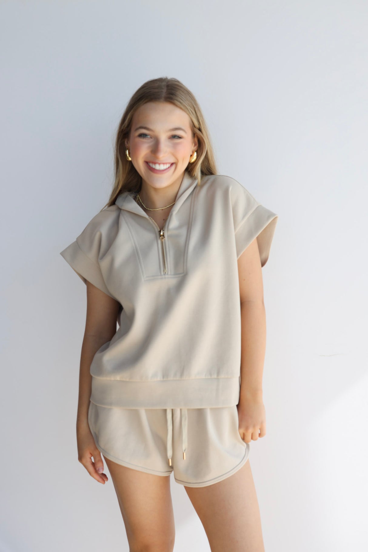 SHORT SLEEVE ZIP SCUBA SWEATER