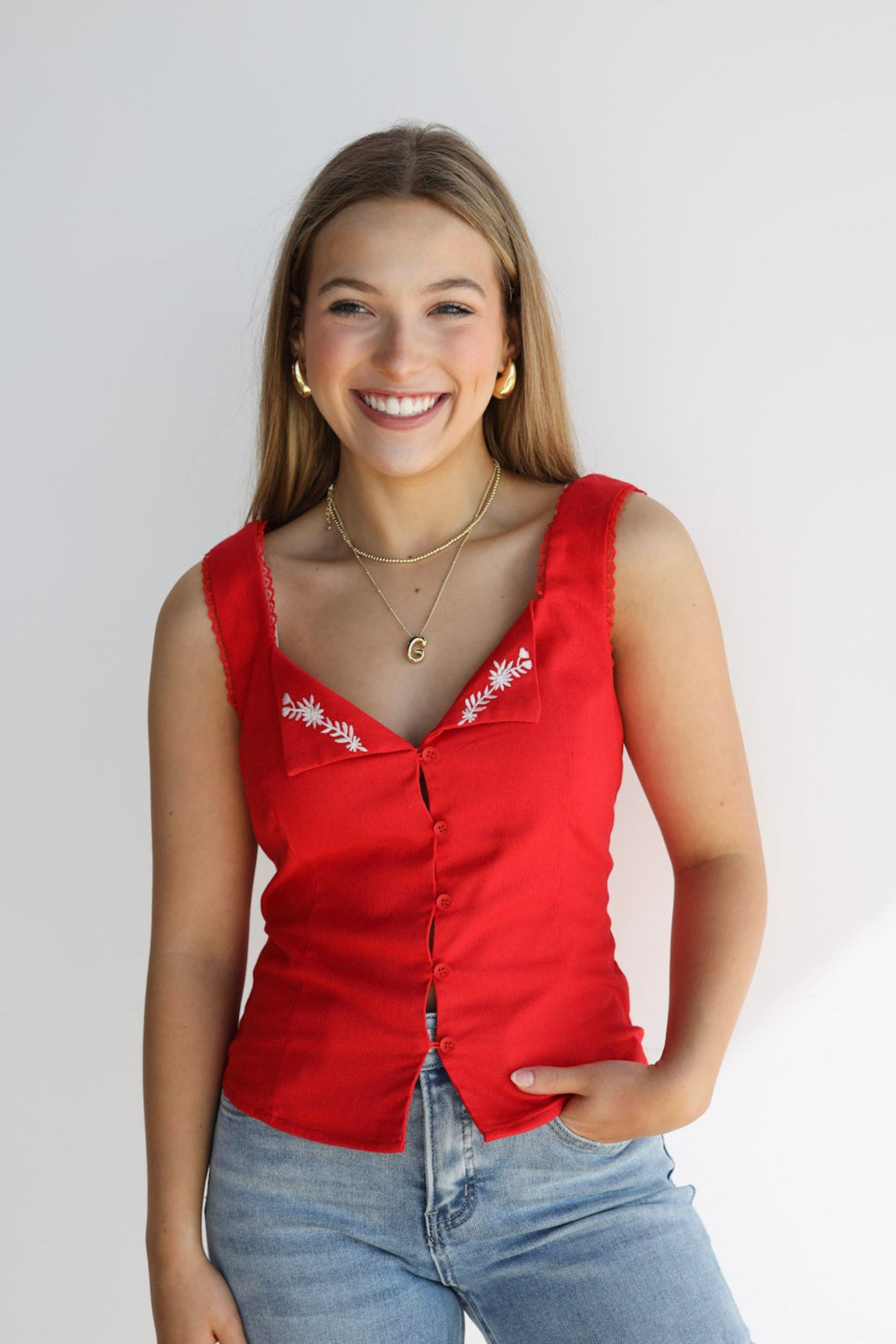 EMMY EMBROIDERED TOP