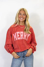 MERRY CORDED CREW SWEATSHIRT