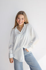 MARIE SATIN BUTTON DOWN