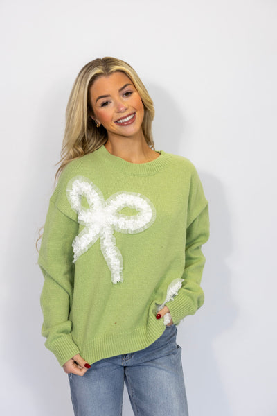 BIG RIBBON DETAIL SWEATER