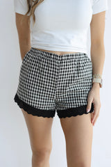 GINGHAM LACE SHORTS