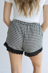 GINGHAM LACE SHORTS