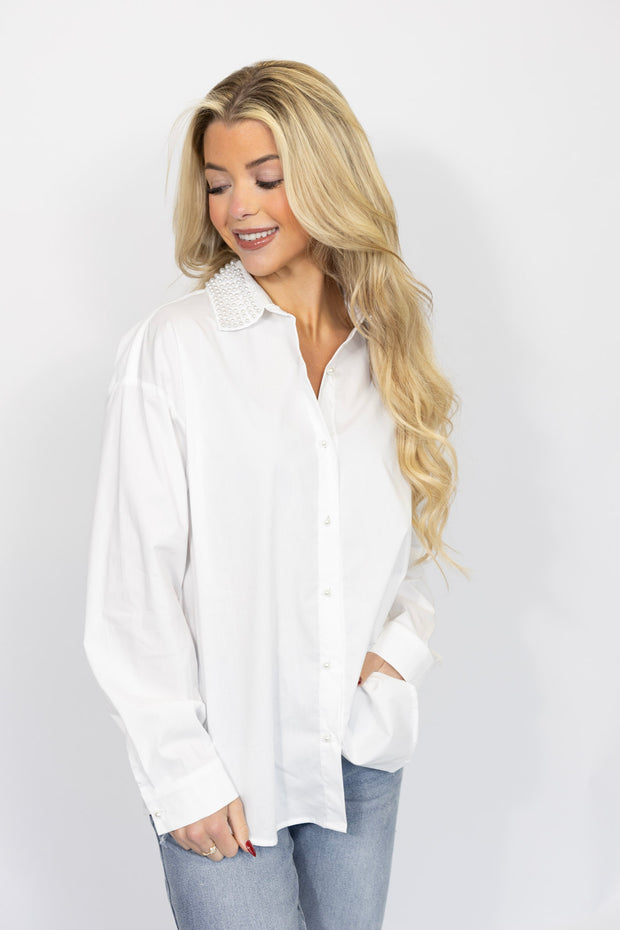 TORIN PEARL BUTTON TOP