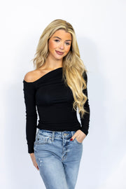 DIA DRAPED LONG SLEEVE TOP