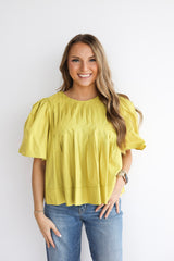 MIA PLEATED SLEEVE TOP