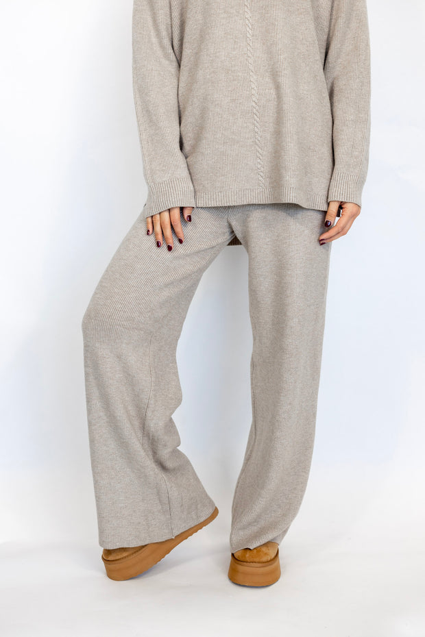 TONED WIDE LEG KNIT PANT